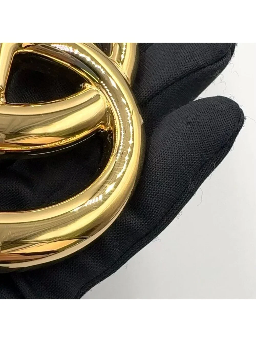 Gucci GG Marmont Leather Black Belt Gold
